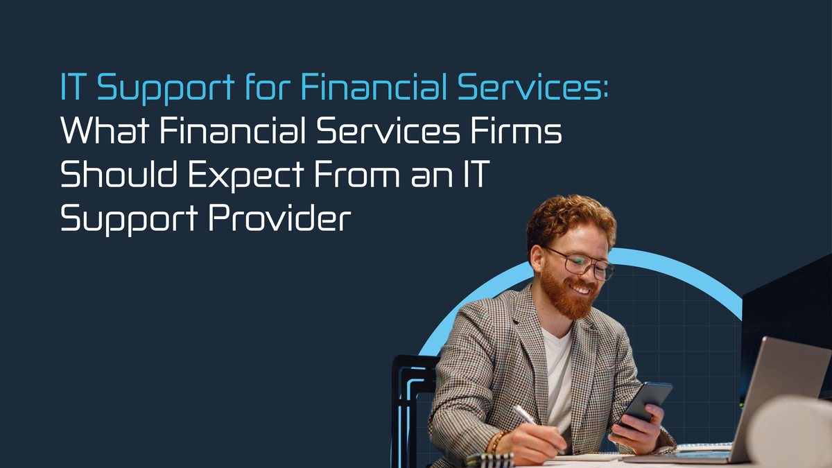 Financial services professional working from a laptop and phone, illustrating the IT support for financial services firms rely on every day